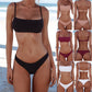 Split solid color backless bikini tight swimsuit