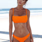 Split solid color backless bikini tight swimsuit