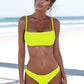 Split solid color backless bikini tight swimsuit