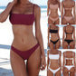Split solid color backless bikini tight swimsuit