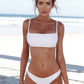 Split solid color backless bikini tight swimsuit