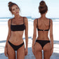 Split solid color backless bikini tight swimsuit