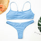 Split solid color backless bikini tight swimsuit