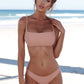 Split solid color backless bikini tight swimsuit